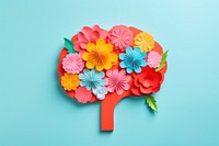 Realistic brain with flowers plant art creativity. AI generated Image by rawpixel.