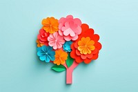 Realistic brain with flowers plant paper art. AI generated Image by rawpixel.