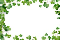 Clover leaves are scattered in the form of a frame backgrounds plant green.