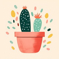 Cactus pot art houseplant creativity.