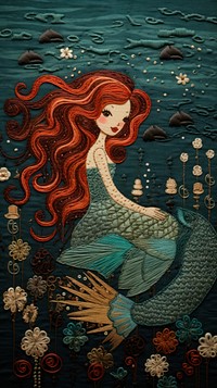 Cute mermaid pattern adult art.