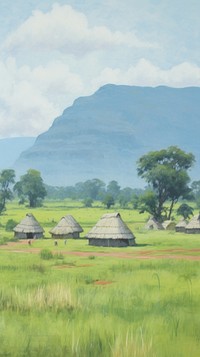 Countryside of Ethiopia painting architecture grassland.