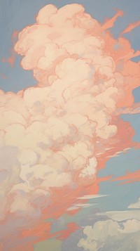 Painting outdoors cumulus weather.