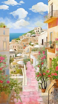 Town in Italy painting architecture neighborhood.