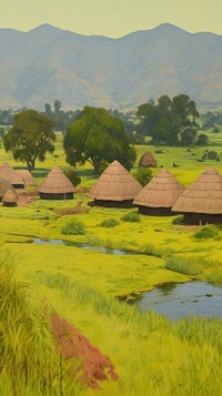 Village of Ethiopia landscape architecture countryside.