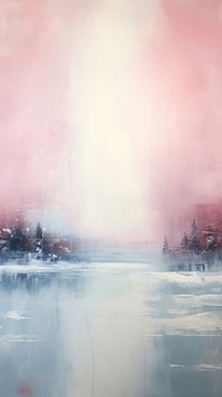  Northern Lights painting nature tranquility. AI generated Image by rawpixel.
