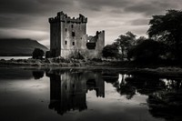 Ireland architecture reflection monochrome.