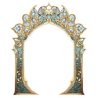 Arch art nouveau architecture gold white background.