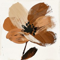 Flower with a brown brush stroke painting art petal.