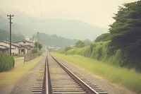 Train railway train landscape outdoors.