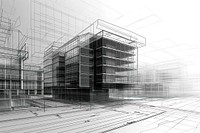 Black and white modern architect blueprint architecture backgrounds building.