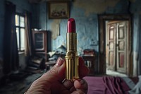 Lipstick holding ammunition cosmetics.