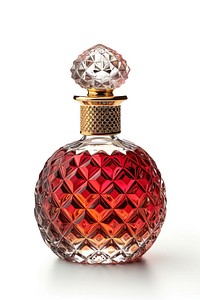 A famous luxury perfume bottle cosmetics white background container.
