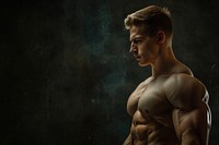 Fitness photography portrait serious. AI generated Image by rawpixel.