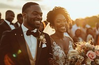 Black people in wedding ceremony sunset bride adult.