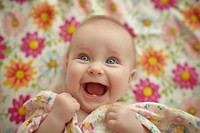 Happy baby photography laughing portrait.