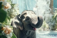 Songkran day elephant wildlife animal. AI generated Image by rawpixel.