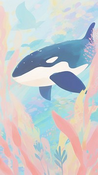Cute orca drawing animal whale.