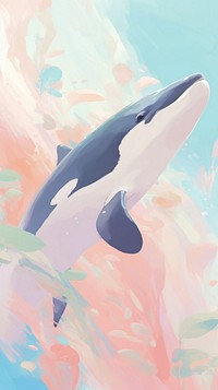Cute orca animal whale underwater.