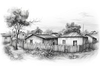  Small village drawing sketch architecture. AI generated Image by rawpixel.