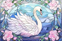 Swan illustration frame art bird representation.