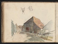 Handkar bij een schuur (1822 - 1893) by Willem Troost II