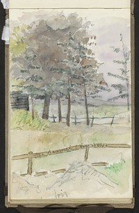 Landschap bij Kasteel Den Bramel te Vorden (c. 1896) by jonkheer Johannes Ludovicus Paulus Bosch van Drakestein