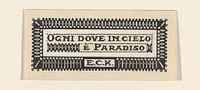 Ontwerp voor een ex libris met de initialen E.C.K. (1887 - 1924) by Julie de Graag