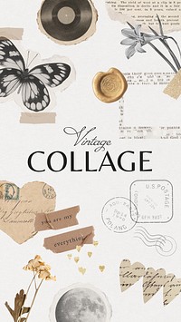 Vintage collage design element set