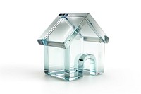 House icon transparent glass white background.