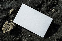 Business card outdoors paper soil.