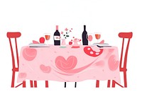Valentine dinner table tablecloth furniture wine. AI generated Image by rawpixel.