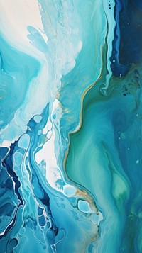 Acrylic pouring art sea turquoise abstract.