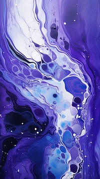 Acrylic pouring art purple abstract painting.
