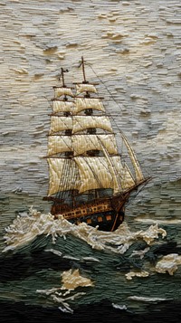 Pirate ship on sea sailboat painting vehicle.