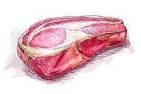 Fresh pork drawing sketch meat.