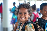 Happy Samoan kids smiling child smile.