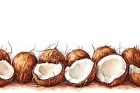Many coconut white background freshness chestnut.