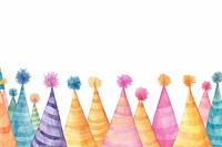 Many party hat backgrounds line white background.