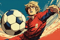 Close up of a football comics sports anime.