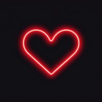 Love heart emoji icon neon light night.