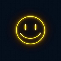 Smile emoji icon yellow light night.