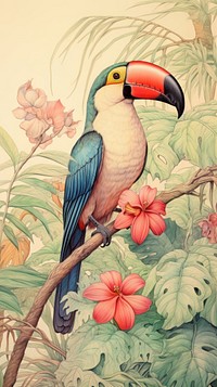 Wallpaper on tucan animal toucan sketch.