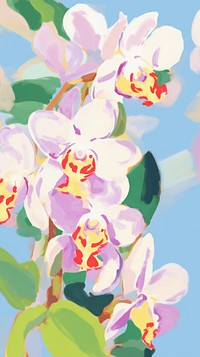 Chinese orchid painting blossom cartoon.