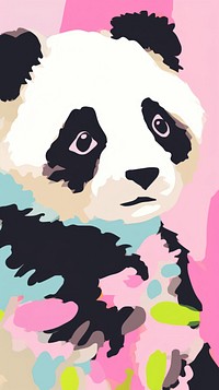 Chinese panda painting art cartoon.