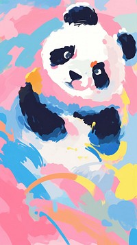 Chinese panda painting art abstract.