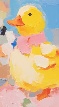 Cute duck painting art abstract.