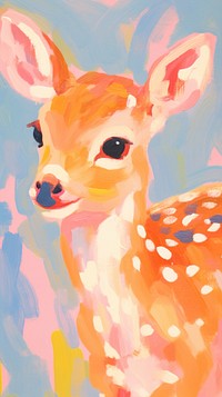 Cute deer art wildlife painting.