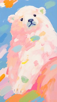 Cute polar bear painting art backgrounds.