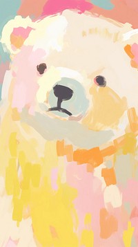Cute polar bear painting art backgrounds.